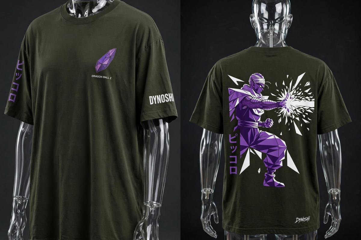 Piccolo - Beam Silhouette Geometry - Premium Oversized Anime T-Shirt - DYNOSHI