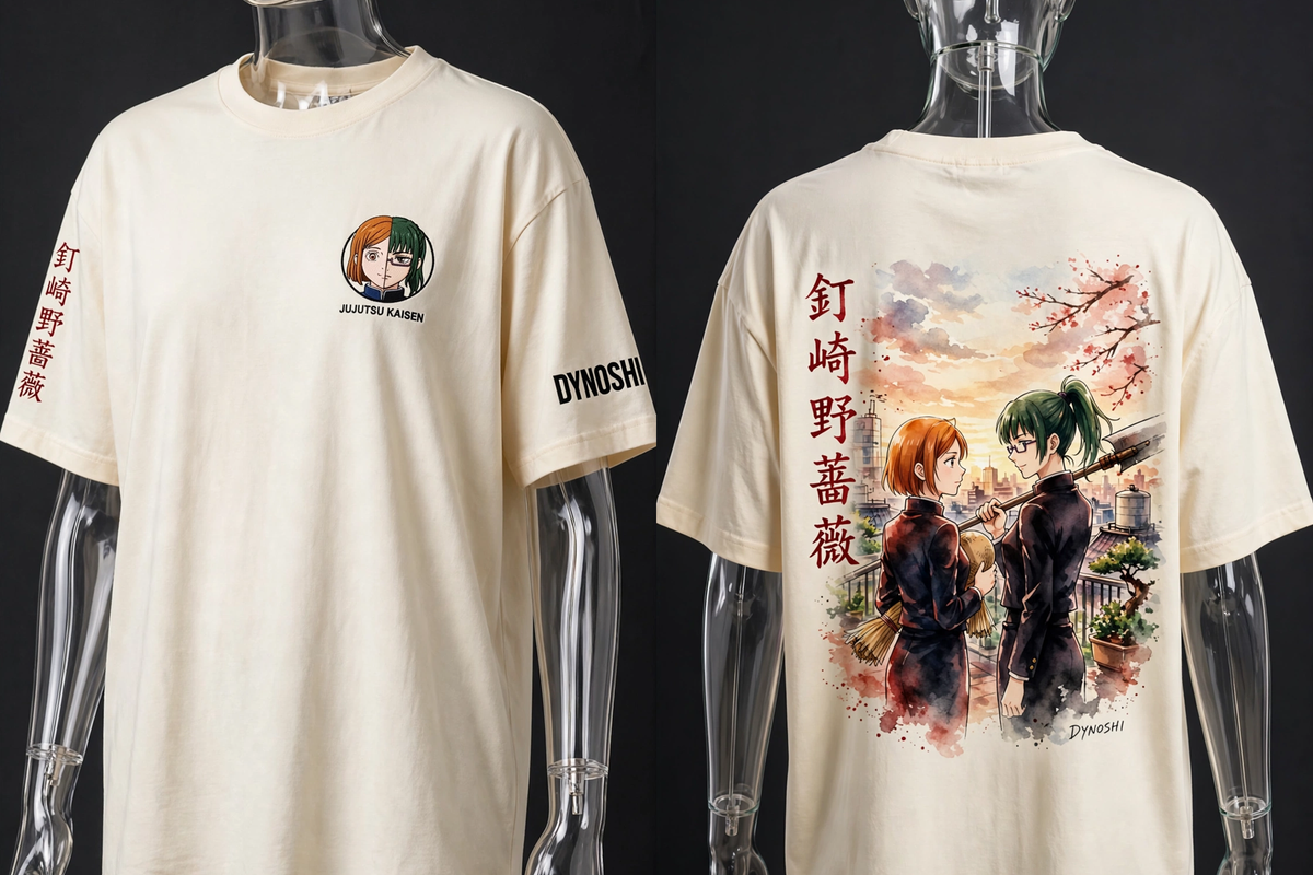 Nobara Kugisaki - Strong Sorcerers Duo - Premium Oversized Anime T-Shirt - DYNOSHI