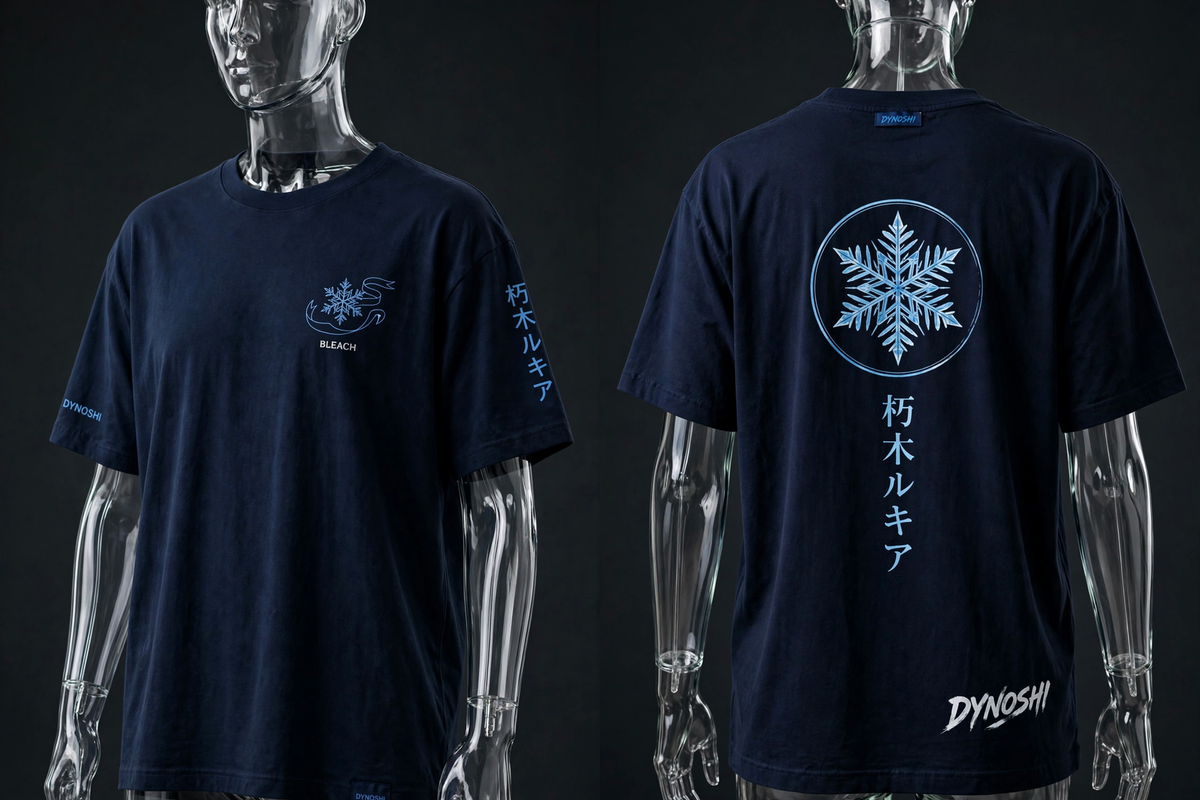 Rukia - Snowflake Emblem - Premium Oversized Anime T-Shirt - DYNOSHI