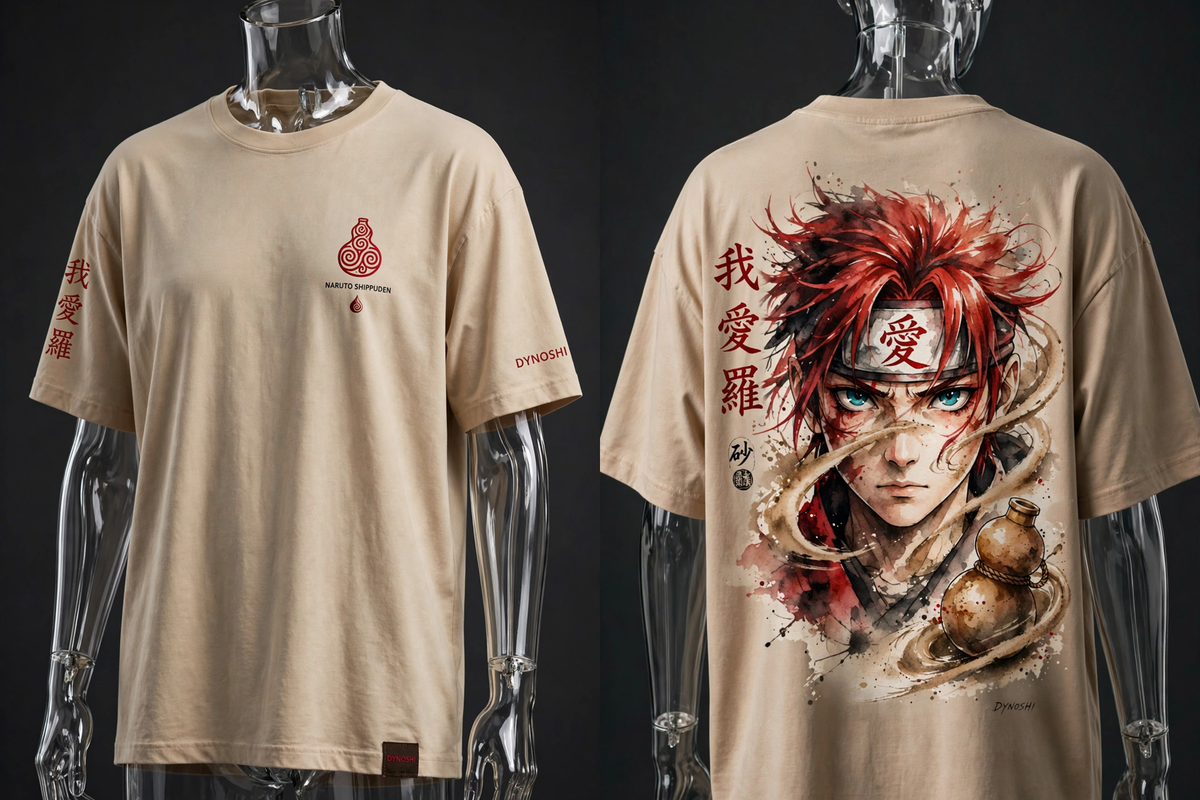Gaara - Kazekage Portrait - Premium Oversized Anime T-Shirt - DYNOSHI