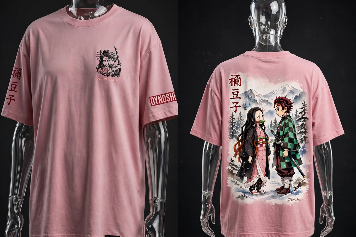 Nezuko Kamado - Sibling Bond Duo - Premium Oversized Anime T-Shirt - DYNOSHI