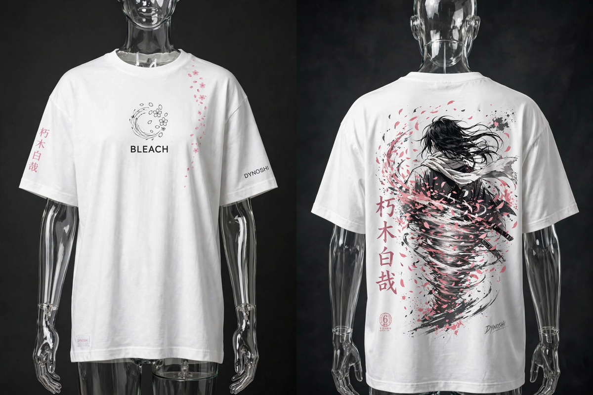 Byakuya Kuchiki - Petal Storm Rising - Premium Oversized Anime T-Shirt - DYNOSHI