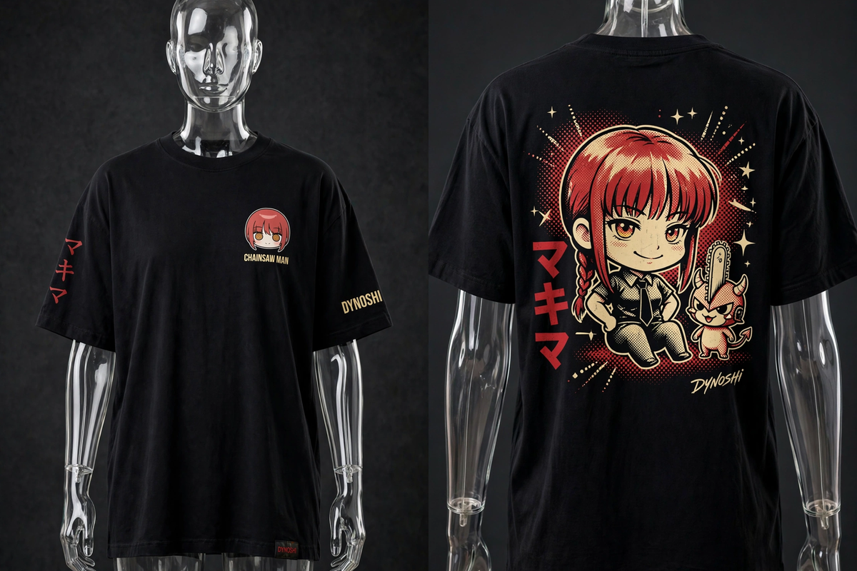 Makima - Chibi Controller - Premium Oversized Anime T-Shirt - DYNOSHI