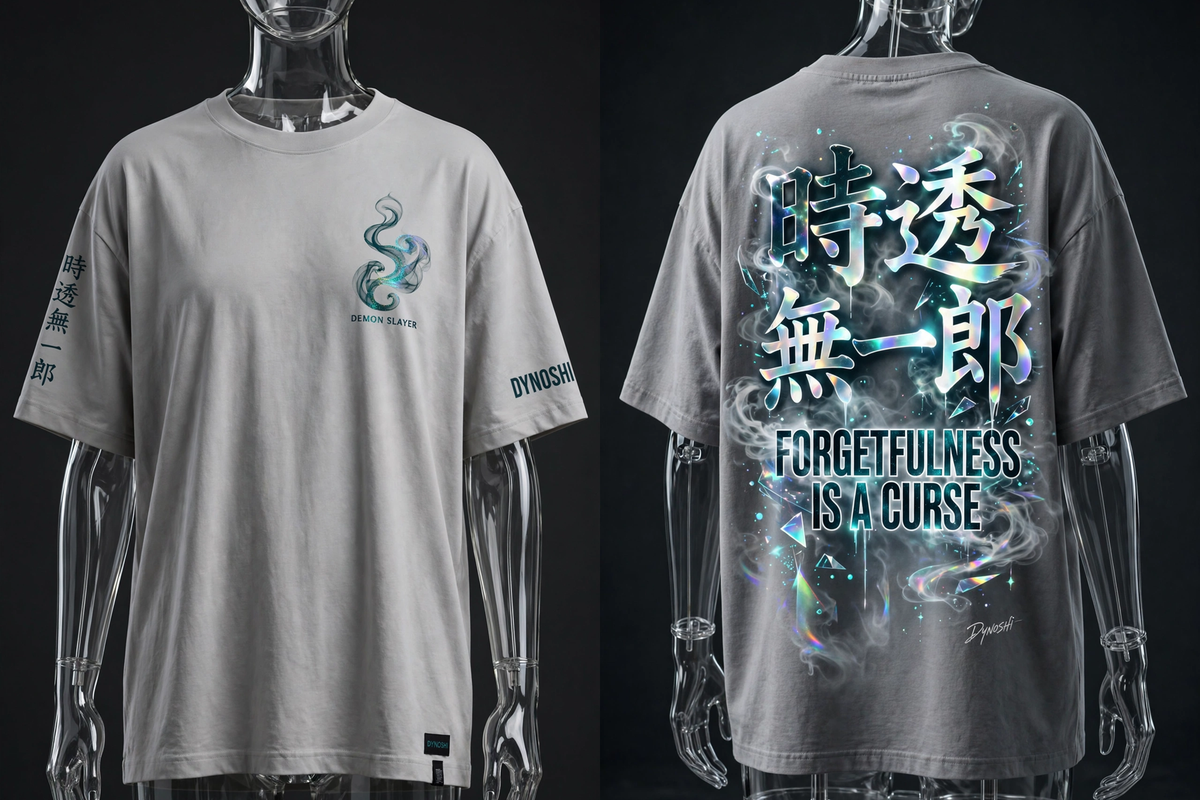 Muichiro Tokito - Forgetfulness Is A Curse Mantra - Premium Oversized Anime T-Shirt - DYNOSHI