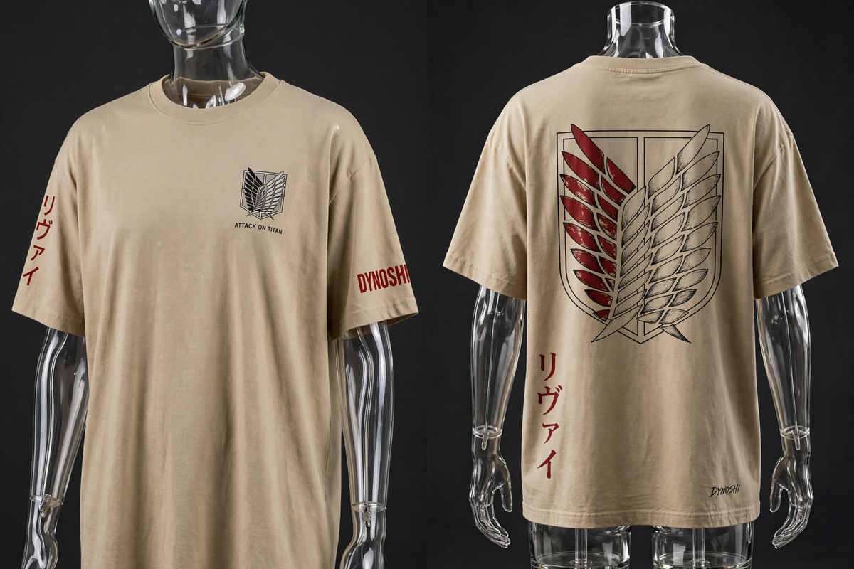 Levi Ackerman - Wings of Freedom Emblem - Premium Oversized Anime T-Shirt - DYNOSHI
