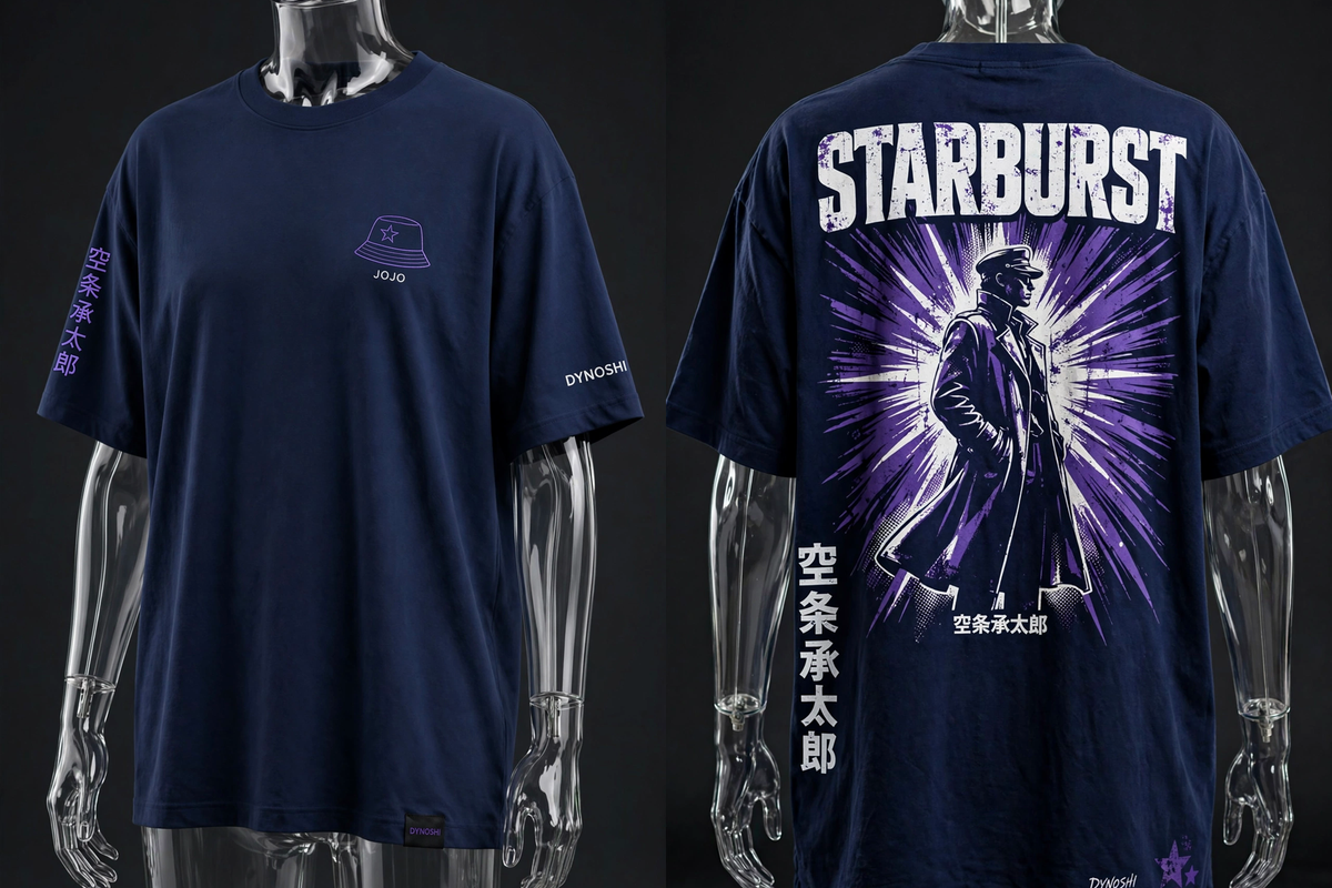 Jotaro Kujo - STARBURST Mantra - Premium Oversized Anime T-Shirt - DYNOSHI
