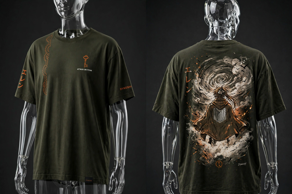 Eren Yeager - Steam Vortex Stance - Premium Oversized Anime T-Shirt - DYNOSHI