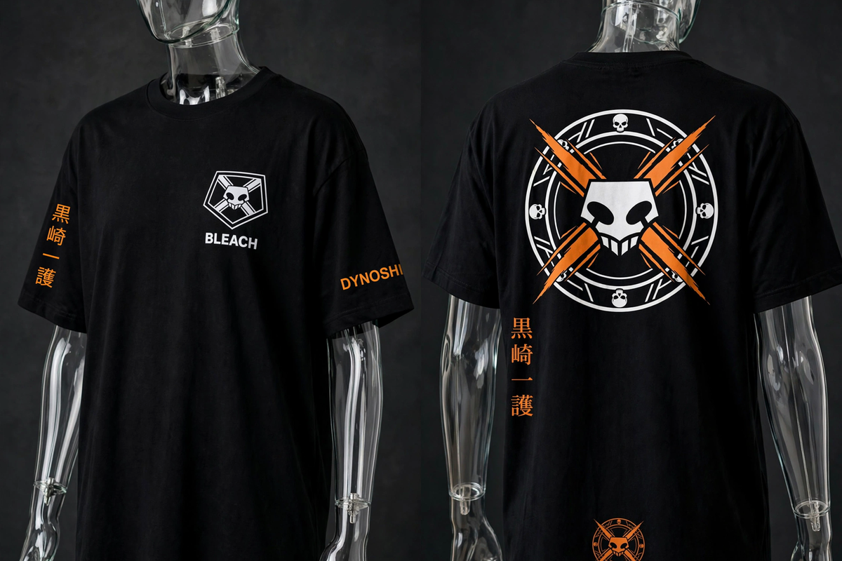 Ichigo Kurosaki - Soul Reaper Crest - Premium Oversized Anime T-Shirt - DYNOSHI