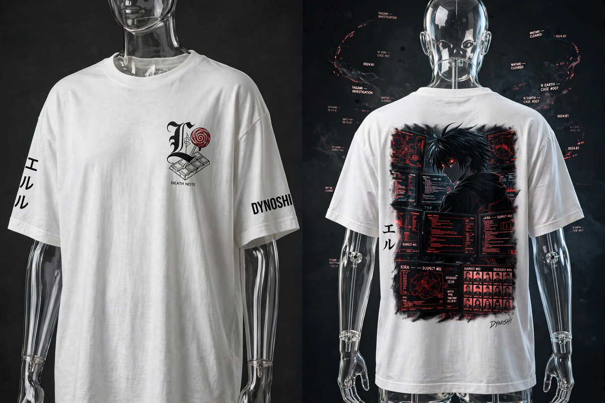 L Lawliet - Shinigami Eyes - Premium Oversized Anime T-Shirt - DYNOSHI