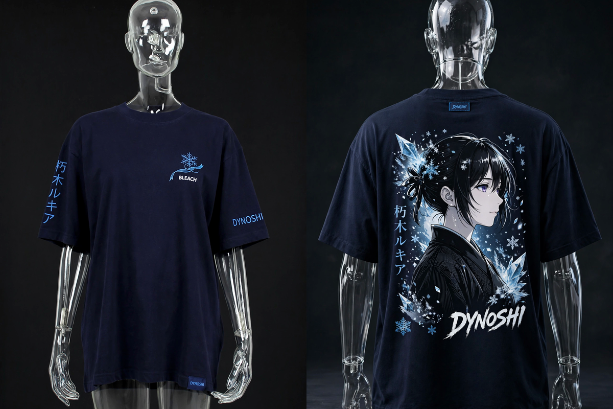 Rukia - Ice Moon Portrait - Premium Oversized Anime T-Shirt - DYNOSHI