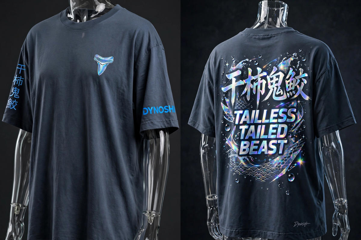 Kisame Hoshigaki - Tailless Tailed Beast Mantra - Premium Oversized Anime T-Shirt - DYNOSHI