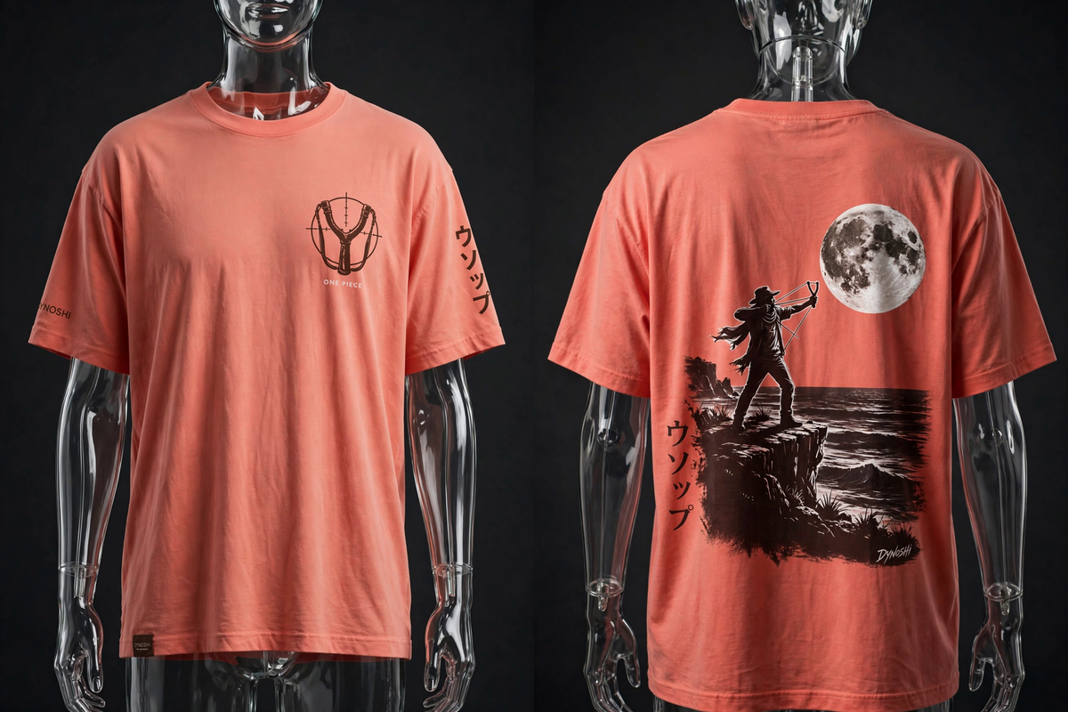 Usopp - Moonlit Sniper Silhouette - Premium Oversized Anime T-Shirt - DYNOSHI