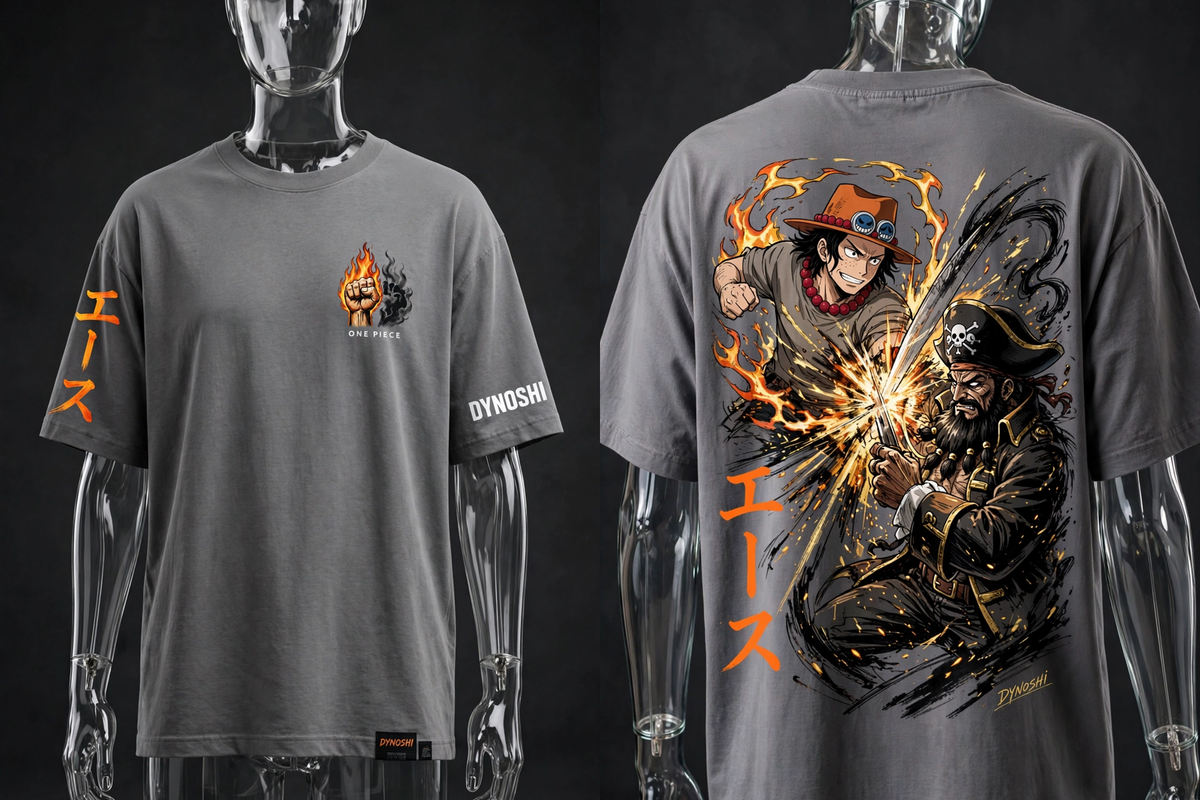Portgas D. Ace - Ace vs Blackbeard - Premium Oversized Anime T-Shirt - DYNOSHI