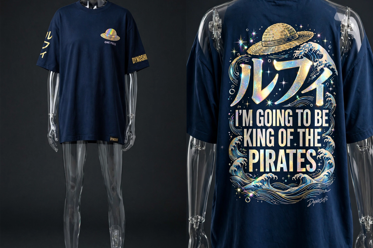 Monkey D. Luffy - King Of The Pirates Mantra - Premium Oversized Anime T-Shirt - DYNOSHI
