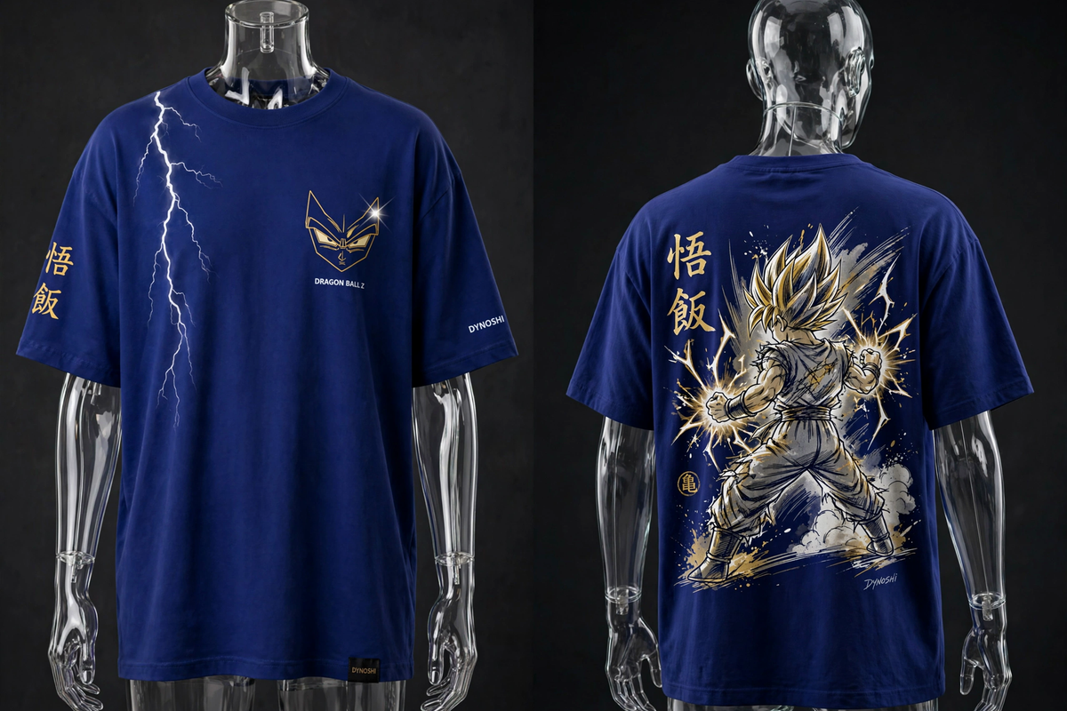 Gohan - Spark Battle Stance - Premium Oversized Anime T-Shirt - DYNOSHI