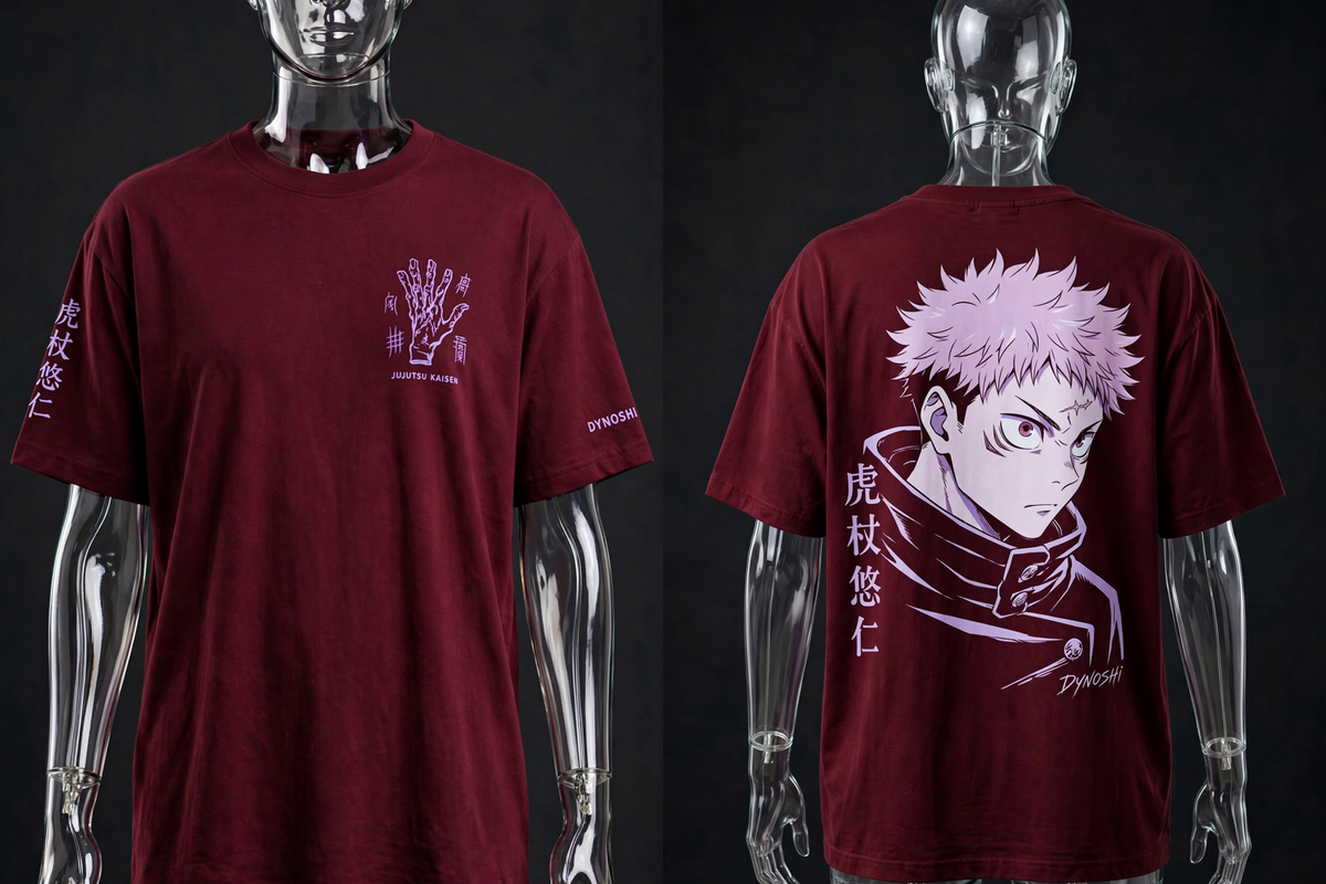 Yuji Itadori - Determined Gaze Portrait - Premium Oversized Anime T-Shirt - DYNOSHI