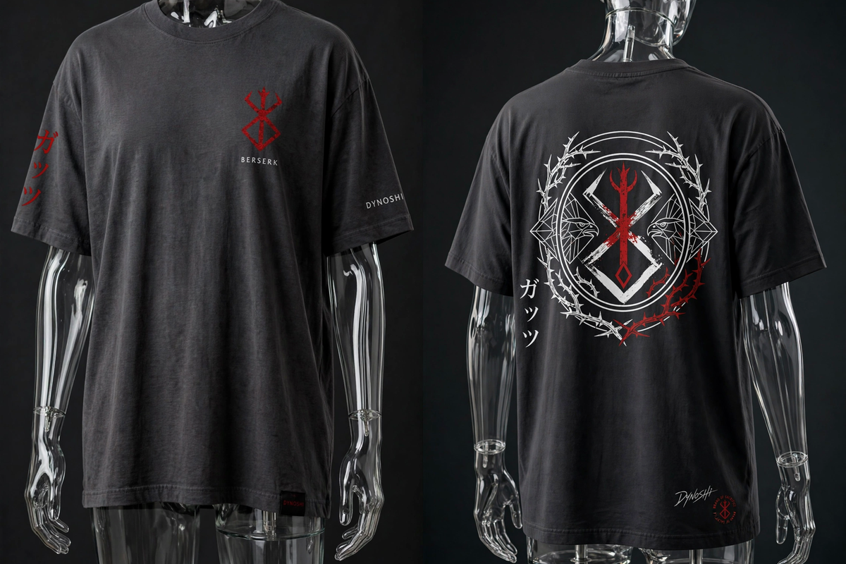 Guts - Brand of Sacrifice Crest - Premium Oversized Anime T-Shirt - DYNOSHI