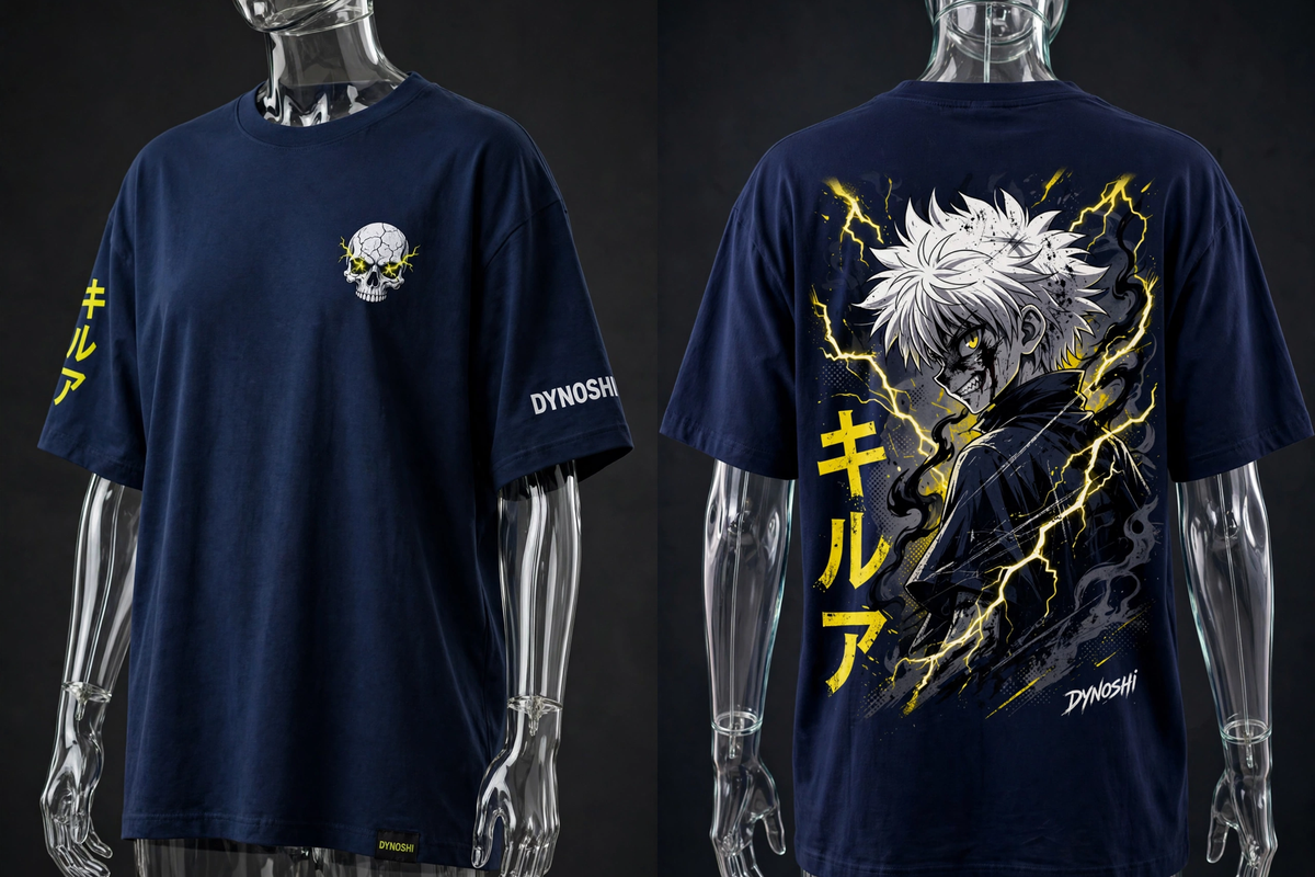 Killua Zoldyck - Dark Assassin - Premium Oversized Anime T-Shirt - DYNOSHI
