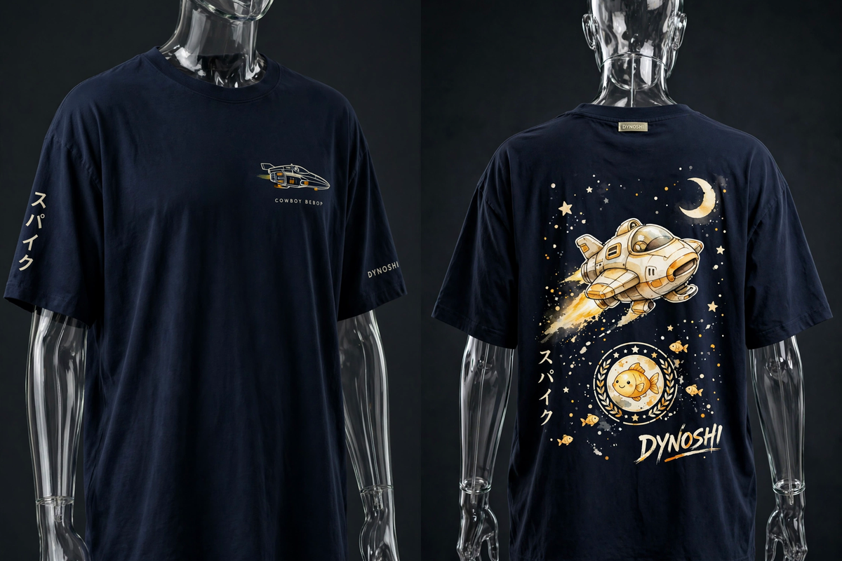Spike Spiegel - Chibi Swordfish - Premium Oversized Anime T-Shirt - DYNOSHI