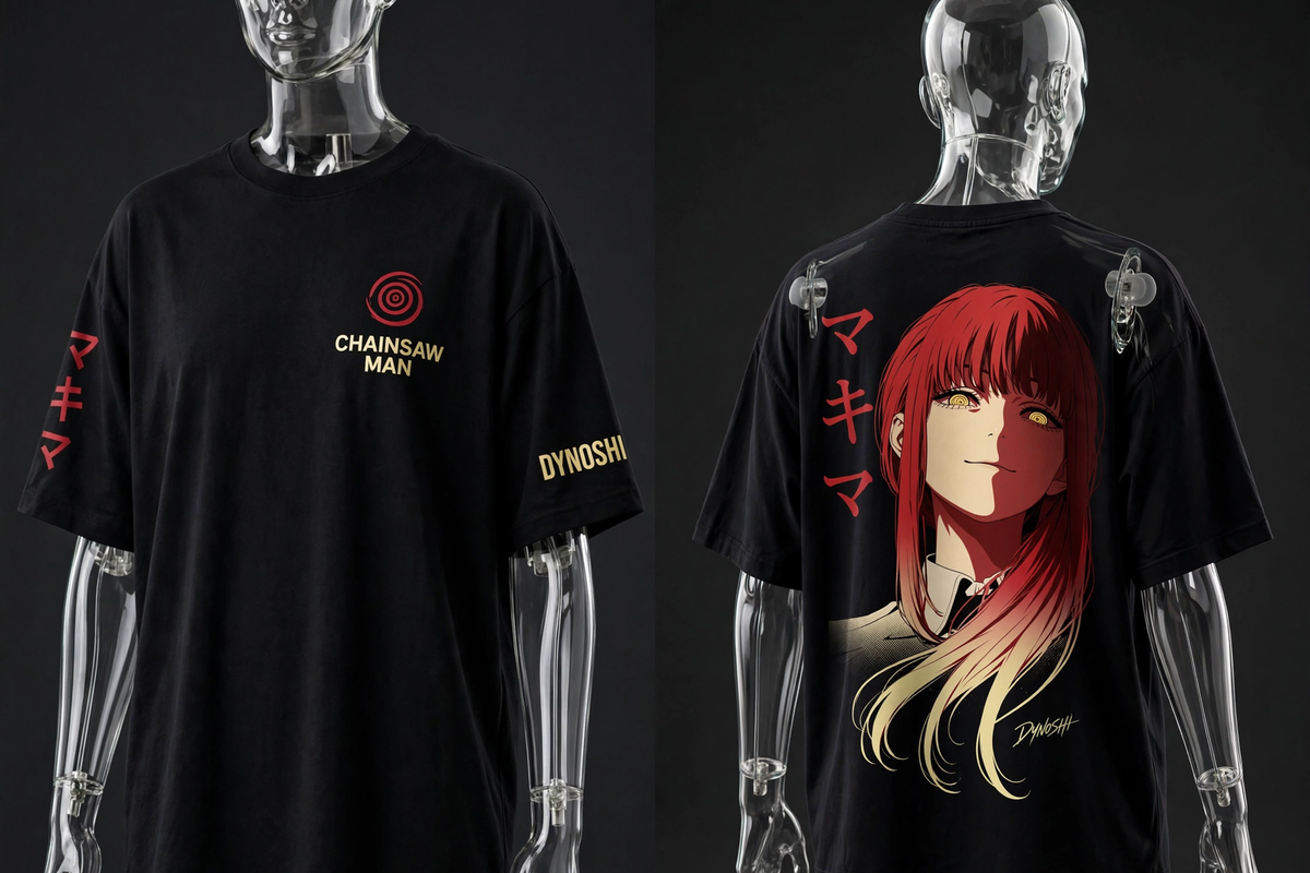Makima - Enigmatic Control Devil Portrait - Premium Oversized Anime T-Shirt - DYNOSHI