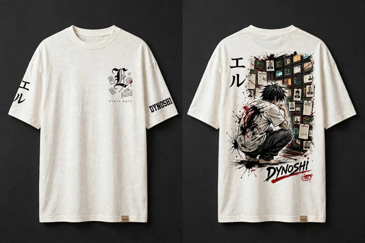L Lawliet - Premium Oversized Anime T-Shirt - DYNOSHI