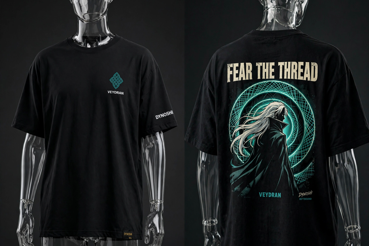 VEYDRAN - Fear the Thread - Premium Oversized Anime T-Shirt - DYNOSHI