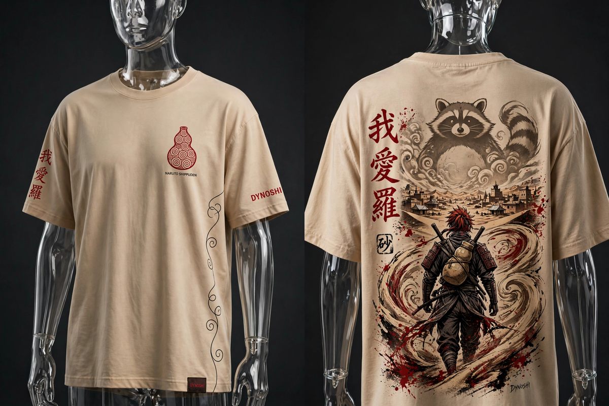 Gaara - Sandstorm Homecoming - Premium Oversized Anime T-Shirt - DYNOSHI