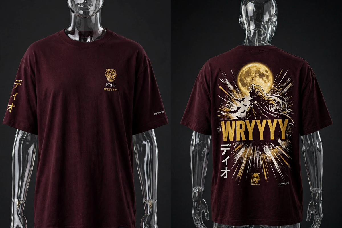 Dio Brando - Wryyy Mantra - Premium Oversized Anime T-Shirt - DYNOSHI