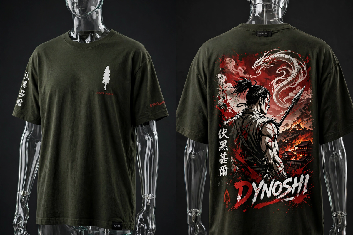Toji Fushiguro - Burning Estate - Premium Oversized Anime T-Shirt - DYNOSHI