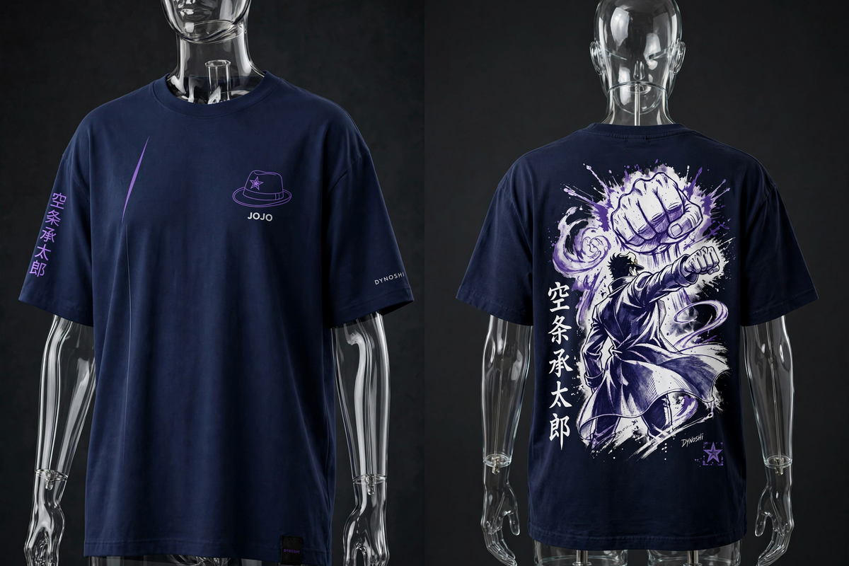 Jotaro Kujo - Spectral Fist Stance - Premium Oversized Anime T-Shirt - DYNOSHI