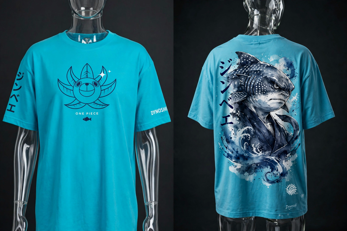 Jinbe - Whale-Shark Portrait - Premium Oversized Anime T-Shirt - DYNOSHI