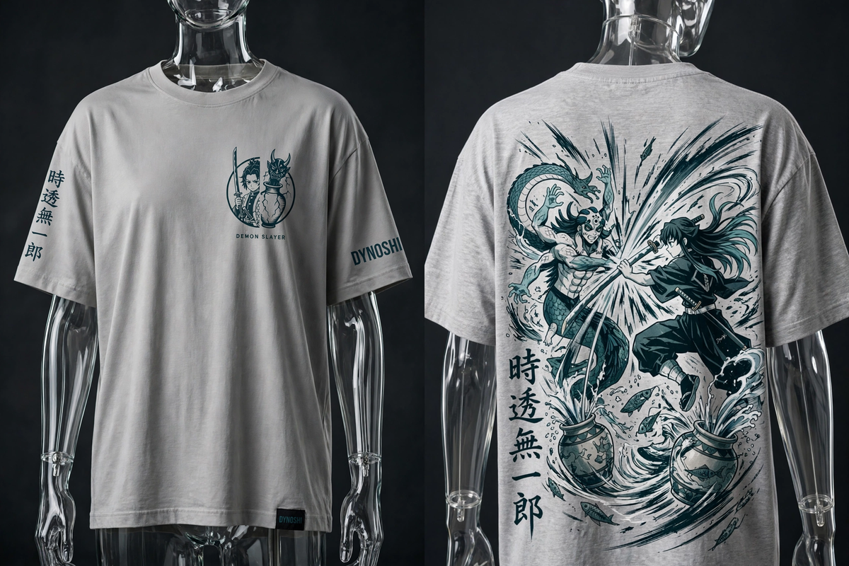 Muichiro Tokito - Clash With Gyokko - Premium Oversized Anime T-Shirt - DYNOSHI