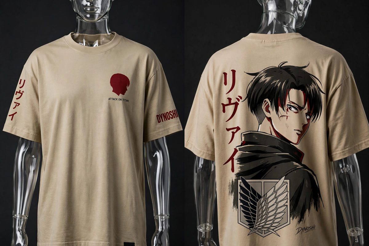 Levi Ackerman - Humanity's Strongest Portrait - Premium Oversized Anime T-Shirt - DYNOSHI