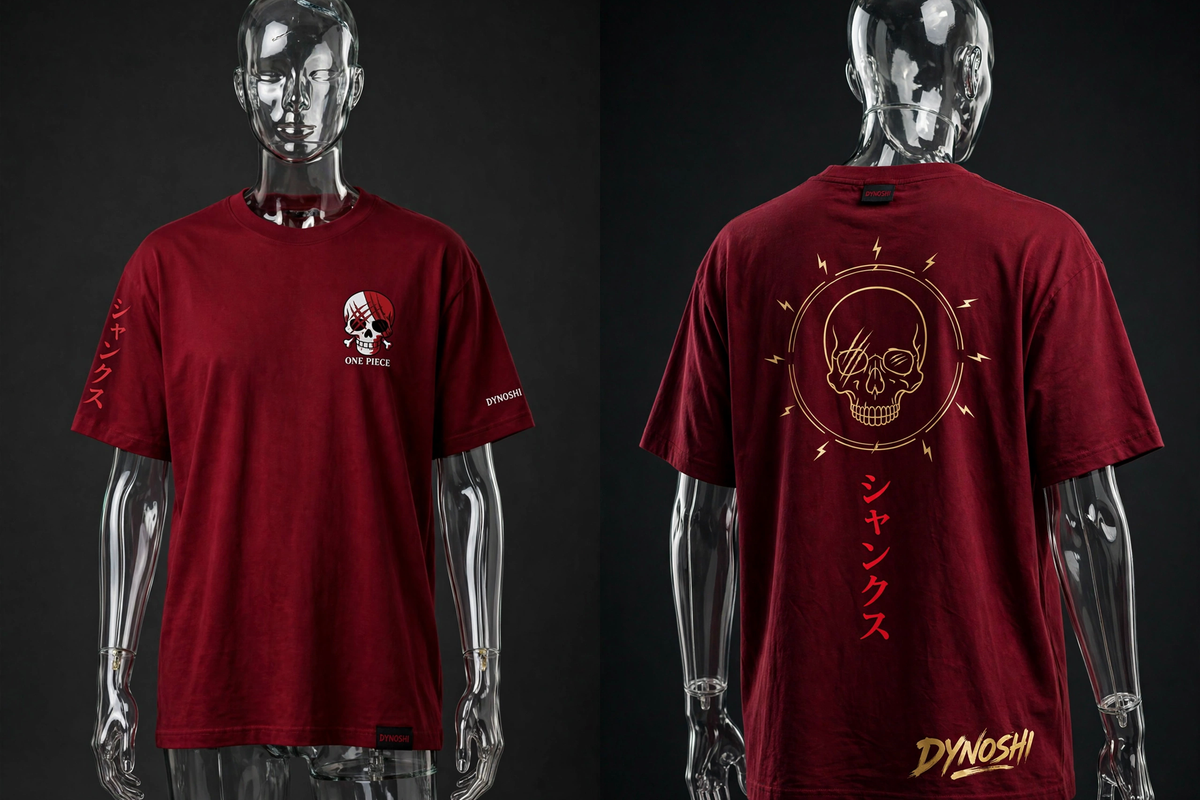 Shanks - Red Hair Emblem - Premium Oversized Anime T-Shirt - DYNOSHI