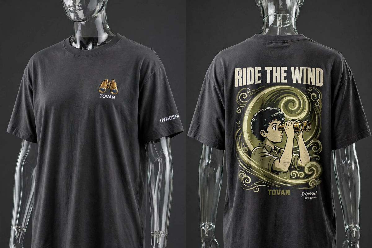 Tovan - Ride the Wind - Premium Oversized Anime T-Shirt - DYNOSHI
