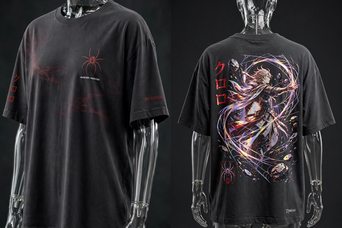 Chrollo Lucilfer - Web Mastery - Premium Oversized Anime T-Shirt - DYNOSHI