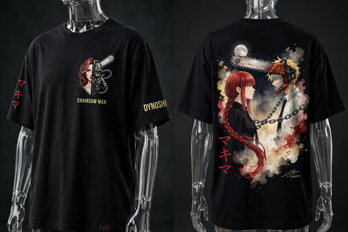 Makima - Devil Pact Duo - Premium Oversized Anime T-Shirt - DYNOSHI