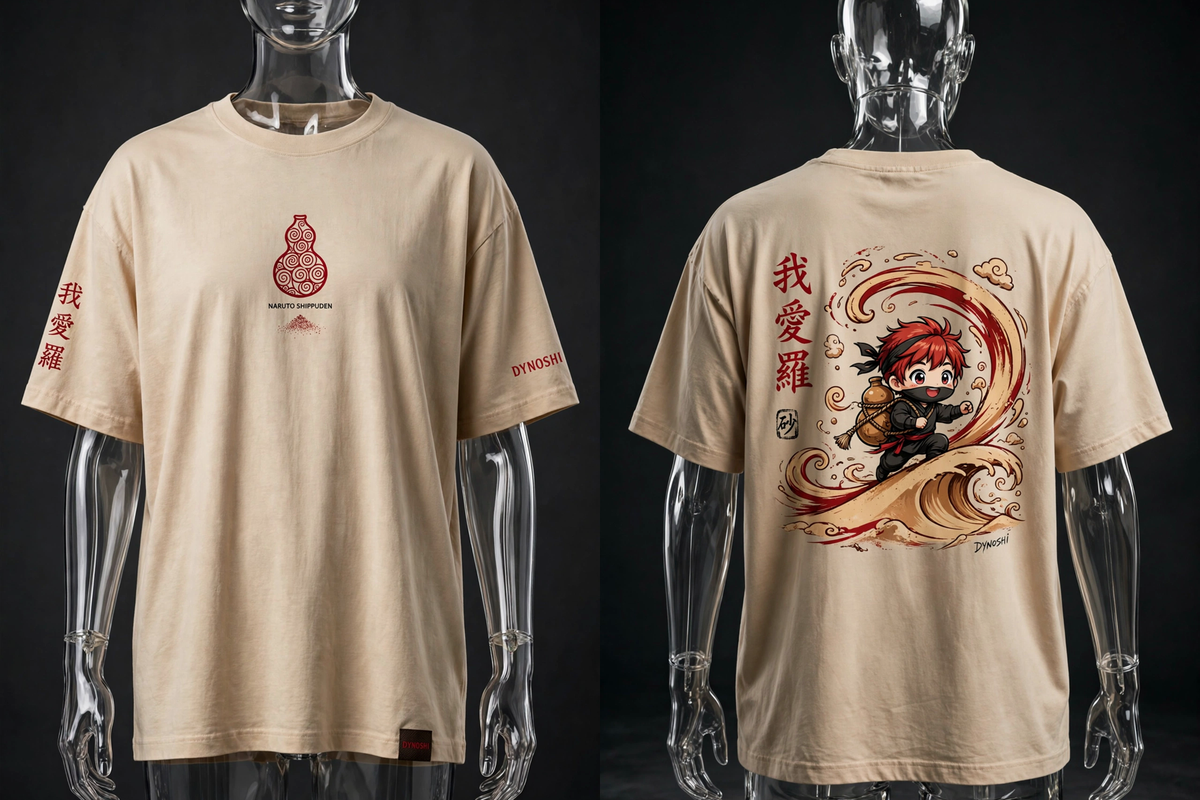 Gaara - Chibi Sand Rider - Premium Oversized Anime T-Shirt - DYNOSHI
