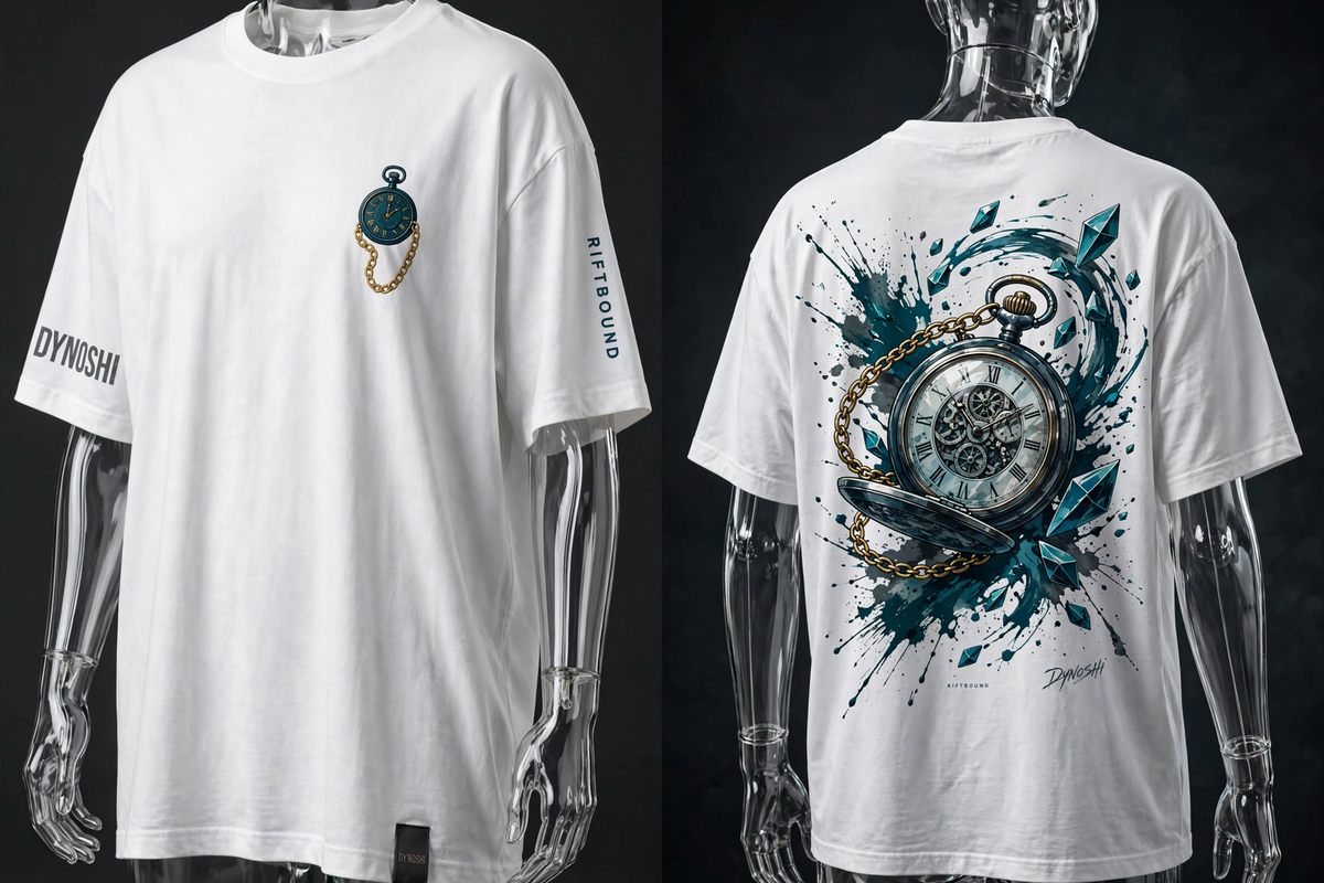 Eira - Pocket Watch Splash - Premium Oversized Anime T-Shirt - DYNOSHI
