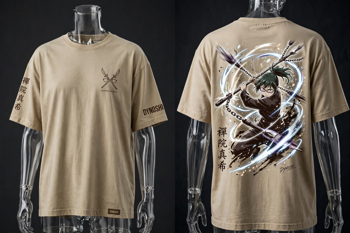 Maki Zenin - Playful Cloud Strike - Premium Oversized Anime T-Shirt - DYNOSHI