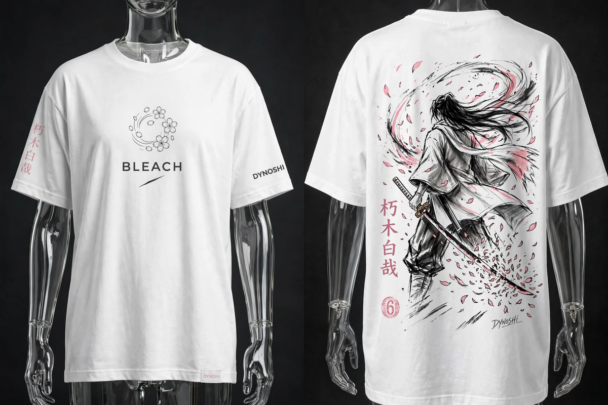 Byakuya Kuchiki - Scatter Stance - Premium Oversized Anime T-Shirt - DYNOSHI