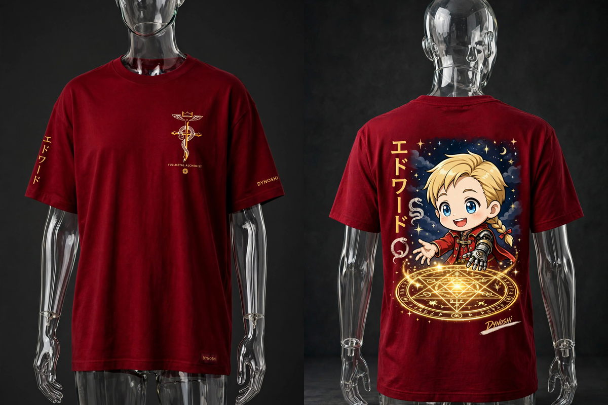 Edward Elric - Young Alchemist Chibi - Premium Oversized Anime T-Shirt - DYNOSHI
