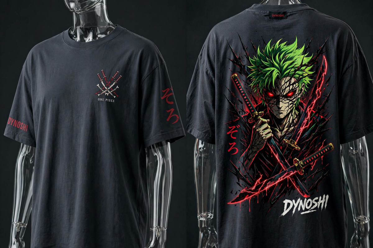Zoro - Cursed Blade - Premium Oversized Anime T-Shirt - DYNOSHI