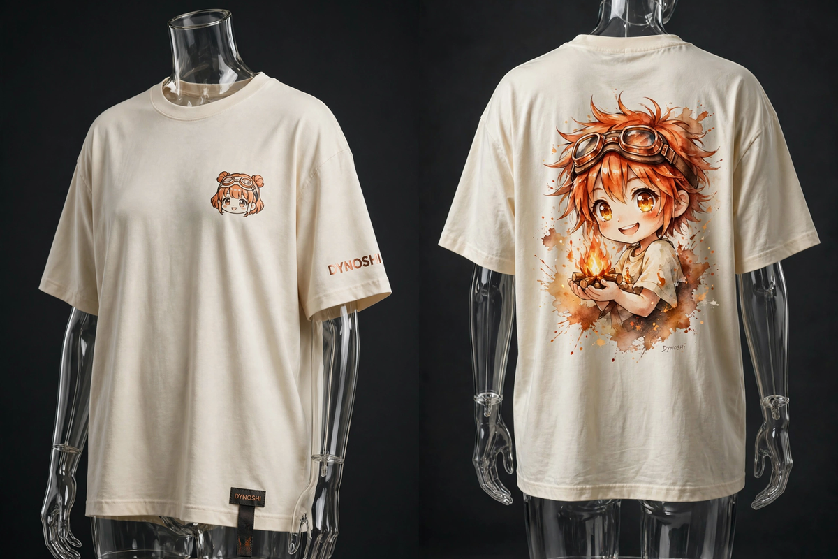 MIRA - Chibi Mira - Premium Oversized Anime T-Shirt - DYNOSHI