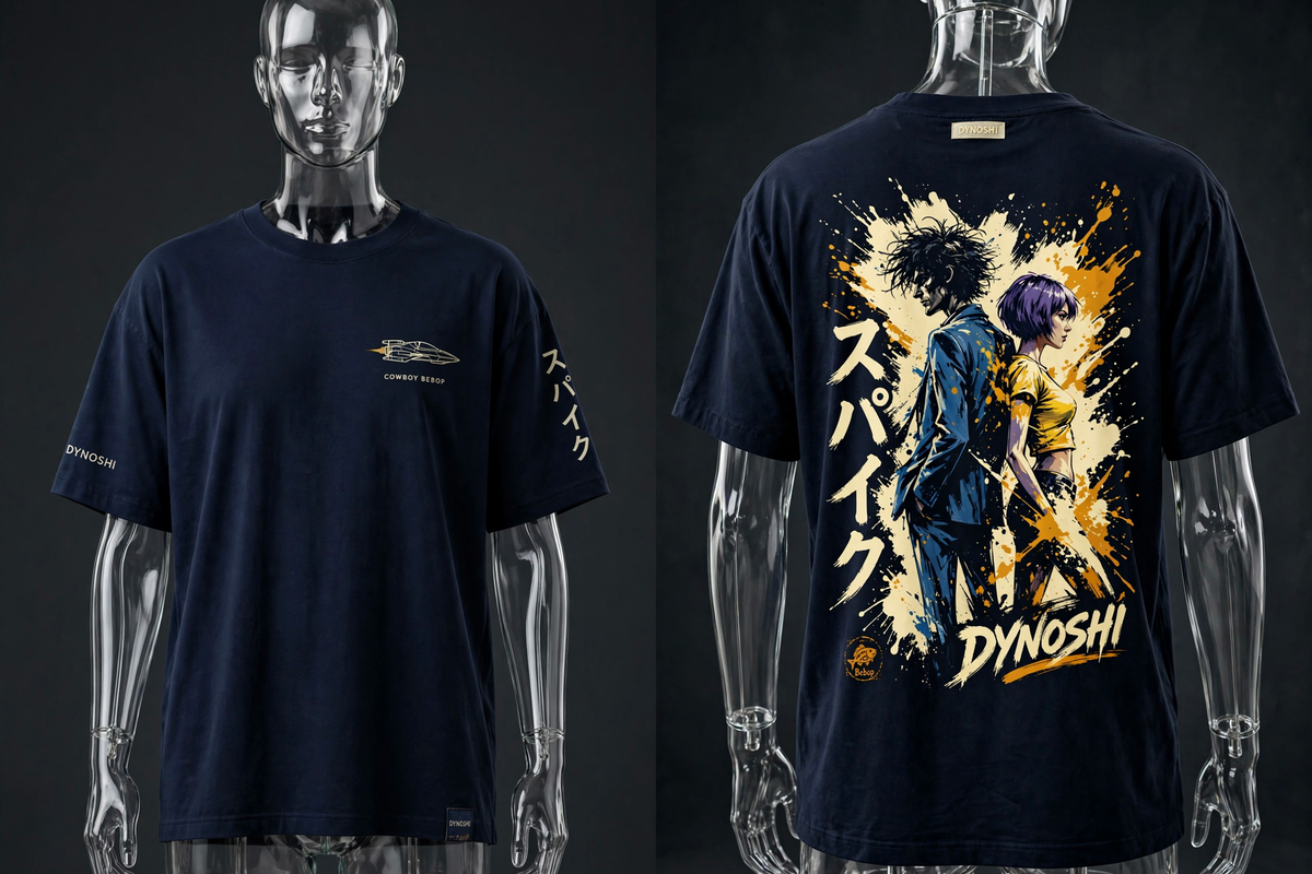Spike Spiegel - Hunters Back to Back - Premium Oversized Anime T-Shirt - DYNOSHI