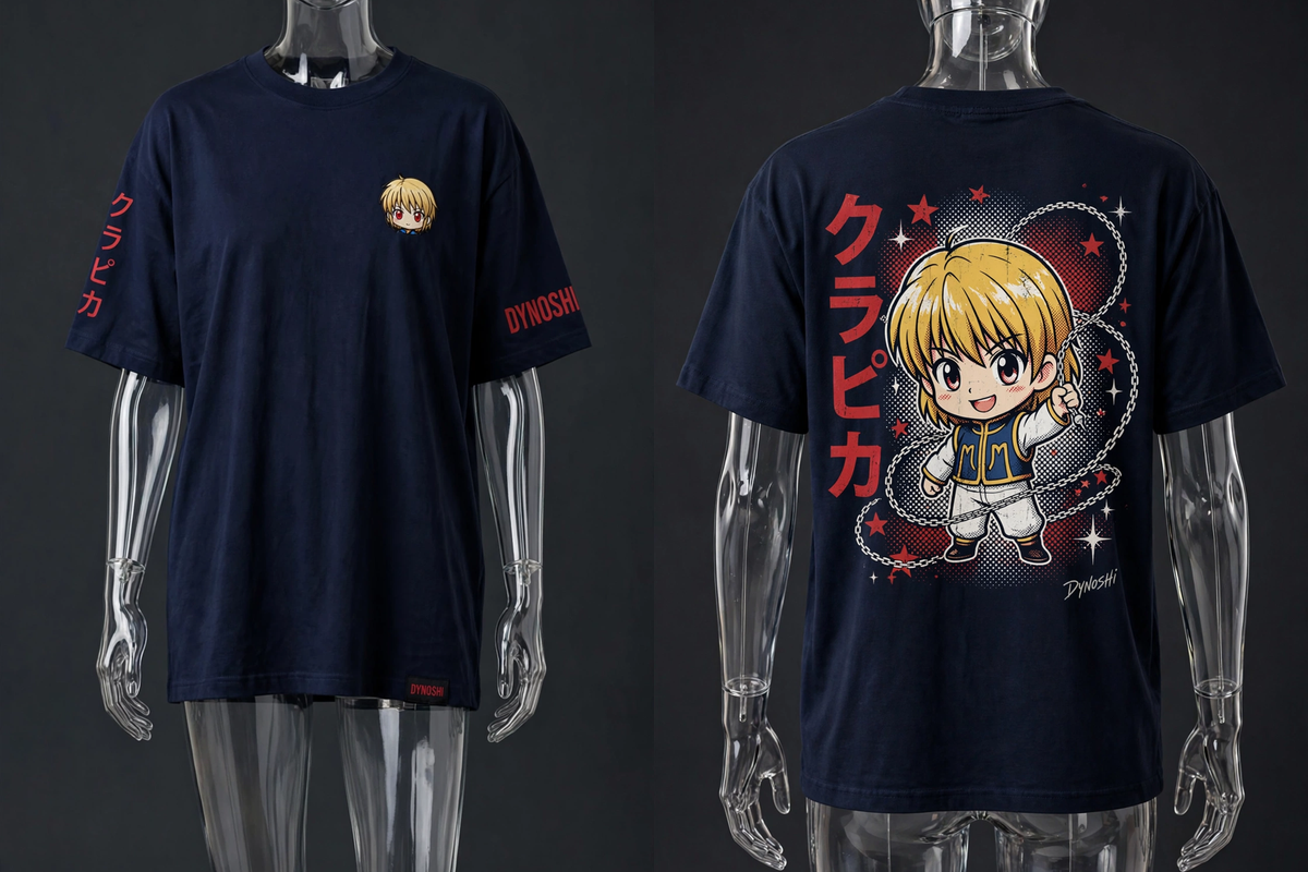Kurapika - Chibi Chain Lasso - Premium Oversized Anime T-Shirt - DYNOSHI