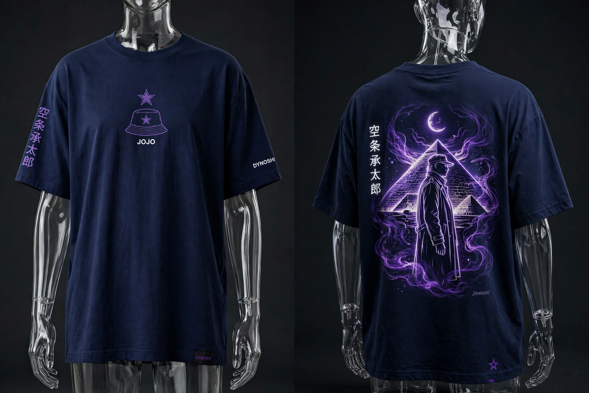 Jotaro Kujo - Pyramid Night Silhouette - Premium Oversized Anime T-Shirt - DYNOSHI