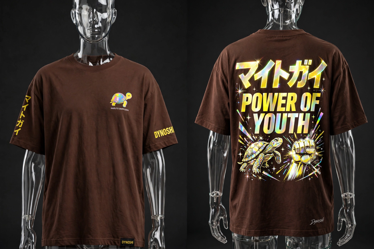 Might Guy - Power Of Youth Mantra - Premium Oversized Anime T-Shirt - DYNOSHI
