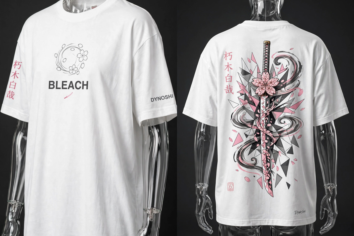Byakuya Kuchiki - Blossom Blade Monument - Premium Oversized Anime T-Shirt - DYNOSHI