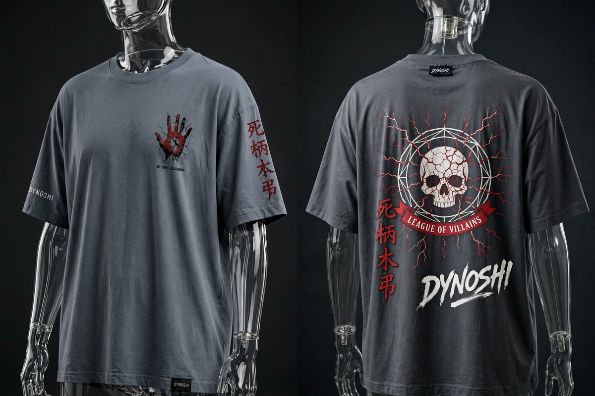 Tomura Shigaraki - League Badge Crest - Premium Oversized Anime T-Shirt - DYNOSHI